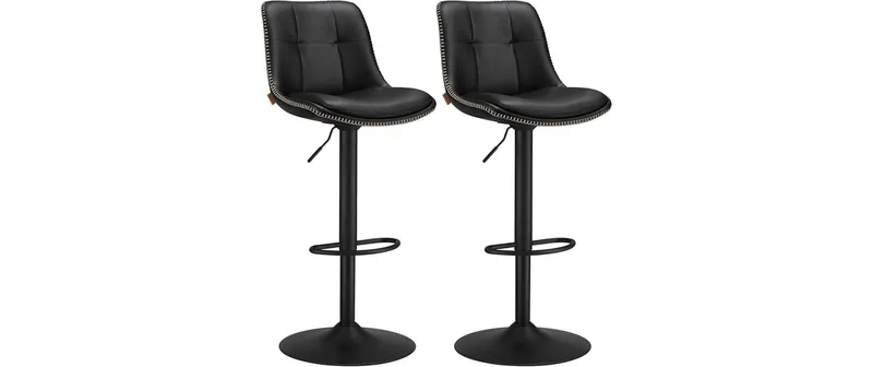 VASAGLE Barhocker 2er Set 48 x 90 cm/112 cm, noir