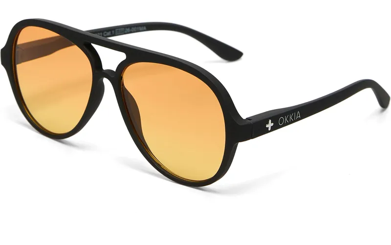 OKKIA Sonnenbrille Alessio Black, Yellow Lens