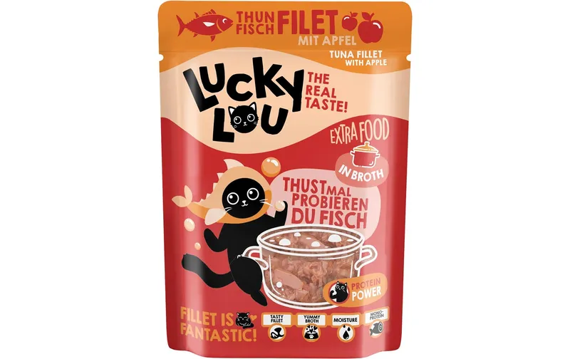 Lucky Lou Extra Food Thunfisch avec Apfel in Sud, 70 g