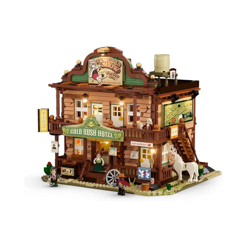 Lumibricks Old West Inn – Gasthaus Bausatz mit LED-Beleuchtung