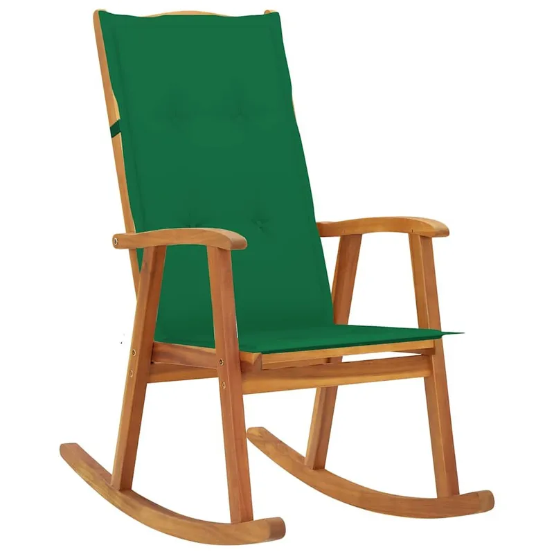 Schaukelstuhl mit Auflagen legno massiccio acacia