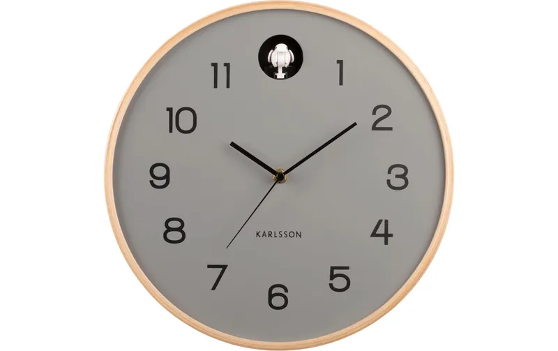 KARLSSON Wanduhr naturalal Cuckoo 31.5 cm, grey