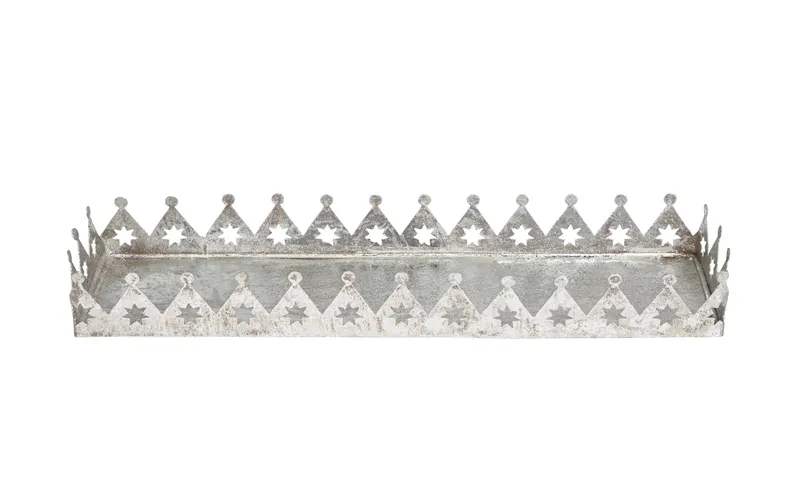 COCON Dekoschale avec Spitzen 28 x 7.5 x 3 cm, argent