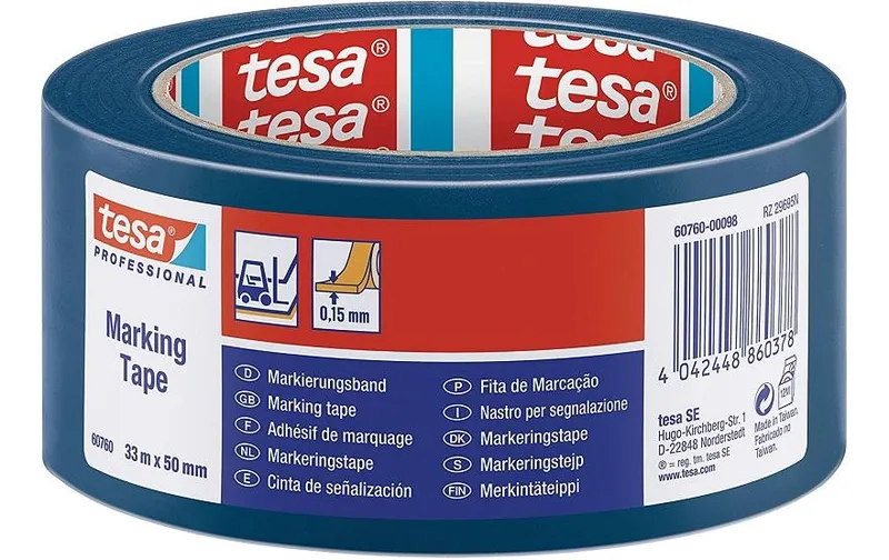 tesa Markierungsband Professional 60760, 50 mm x 33 m, bleu