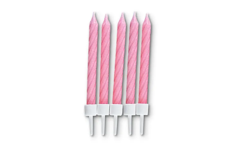 Städter Kerze mit Halter 10 pièces, Rosa, 7.5 cm