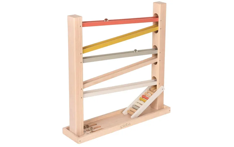 Spielba Holzspielwaren Kugelbahn con Murmeln