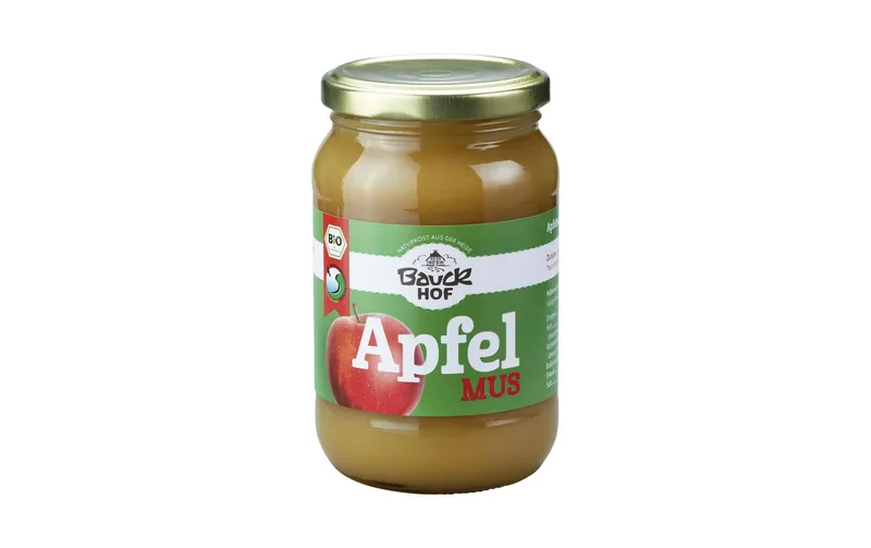 Bauck Mühle Glas Bio Apfelmus mit Apfeldicksaft gesüsst 360 g