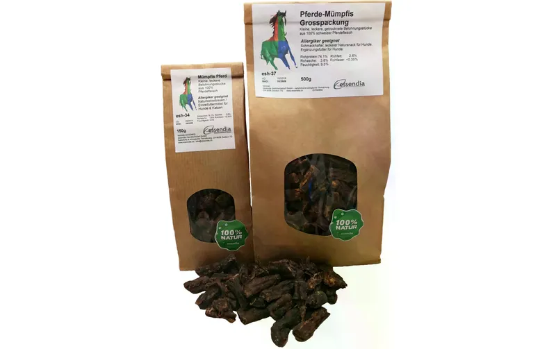 essendia Kausnack Pferdemümpfis, 150 g
