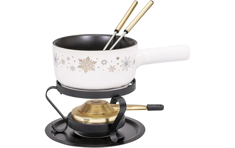 Kadastar Käsefondue-Set Sparkling Winter E16 5 Teile, noir/blanc