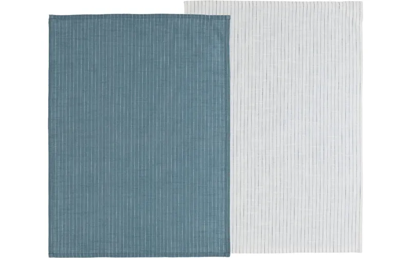Södahl Geschirrtuch-Set Chambray Soft 2 pezzi, blu/bianco