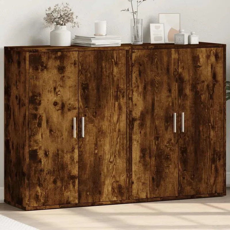 Sideboards 2 Stk. Räuchereiche 60x31x84 cm derivato del legno