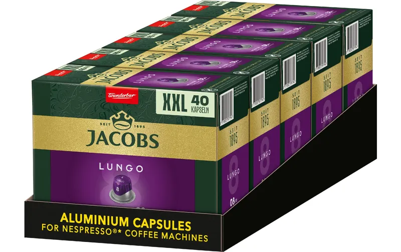 Jacobs Kaffeekapseln Lungo 8 Intenso 5 x 40 pièces