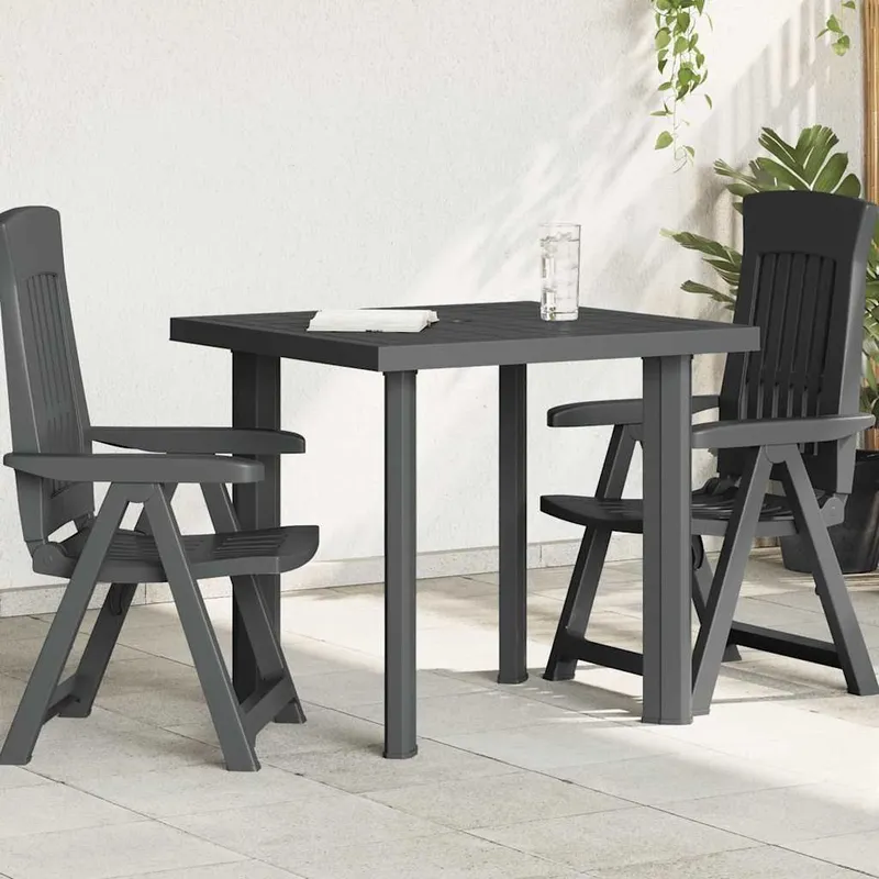 Gartentisch Anthrazit 80x75x72 cm Kunststoff