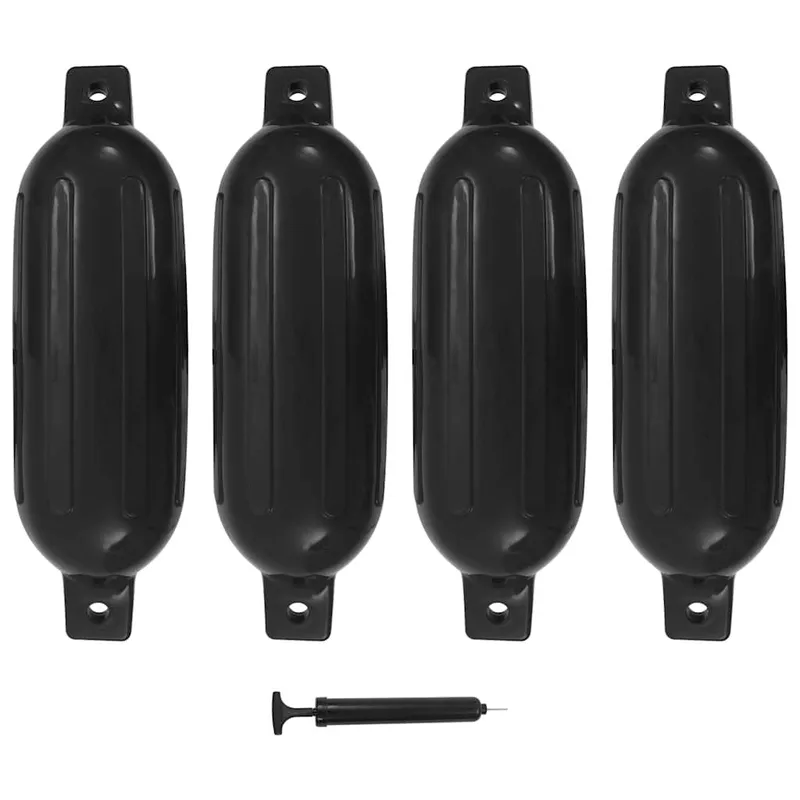 Bootsfender 4 Stk. Schwarz Ø 16x58 cm PVC