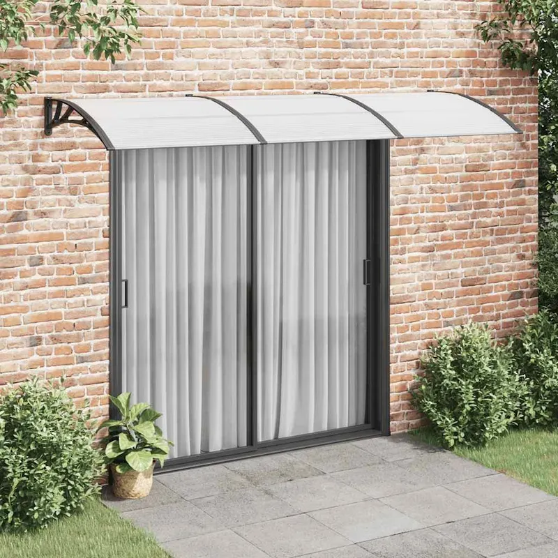 Türvordach Schwarz 300x100 cm Polycarbonat