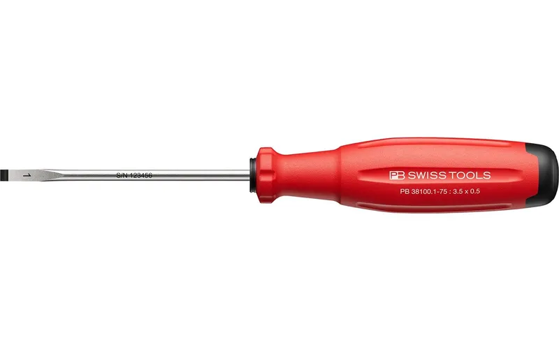 PB Swiss Tools Schlitz-Schraubenzieher SwissGrip Evo PB 38100.1-75 rot