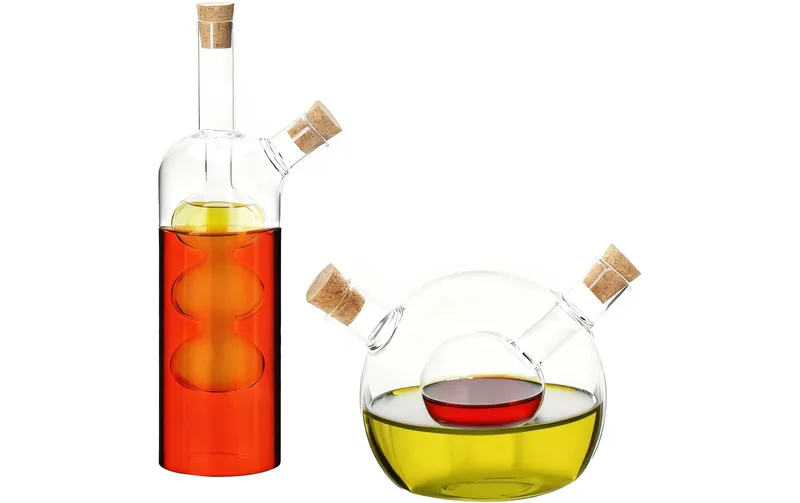 relaxdays Öl & Essig Spender transparent, 2-teilig