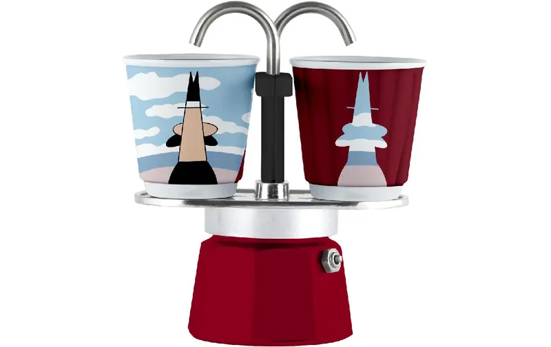 Bialetti Espressokocher Mini Express Magritte 2 Tassen, rouge