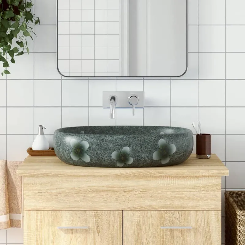 Aufsatzwaschbecken blue Oval 59x40x14 cm Keramik