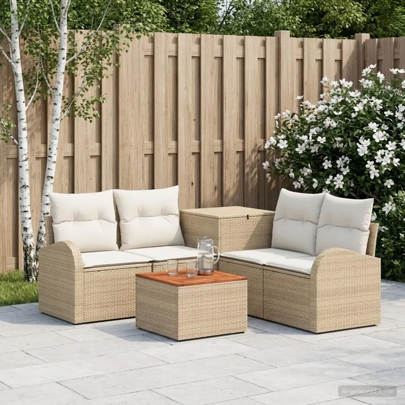 Ensemble de Canapés 6 pc Beige et blanc crème