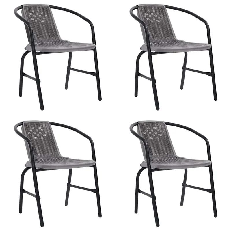 Gartenstühle 4 Stk. Rattan-Optik Kunststoff und Stahl 110 kg