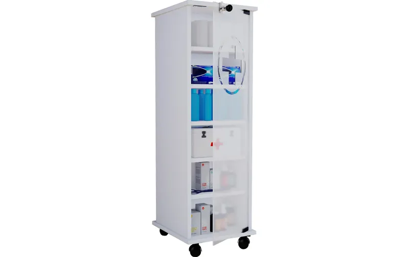 VCM Erste Hilfe Schrank Nilasu 98 x 31 x 35 cm, Weiss