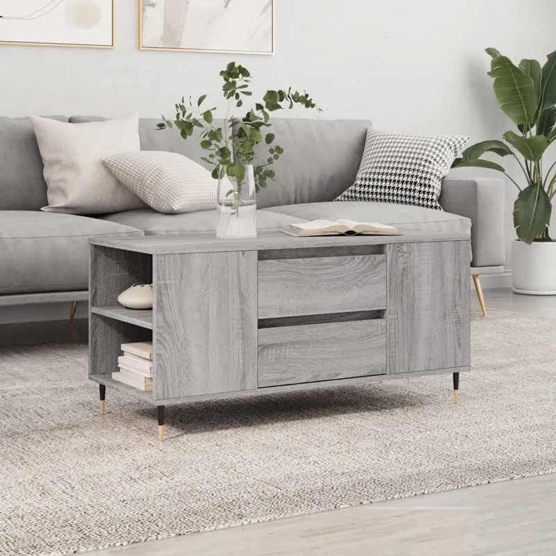 Couchtisch grigio Sonoma 102x44,5x50 cm derivato del legno