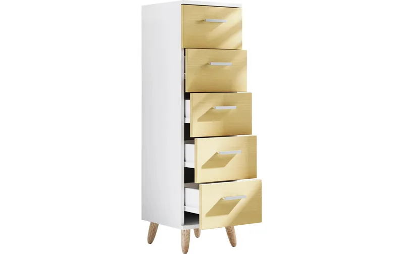 VCM chest of drawers Landos M 30 x 100 cm, white/Honig-Eiche