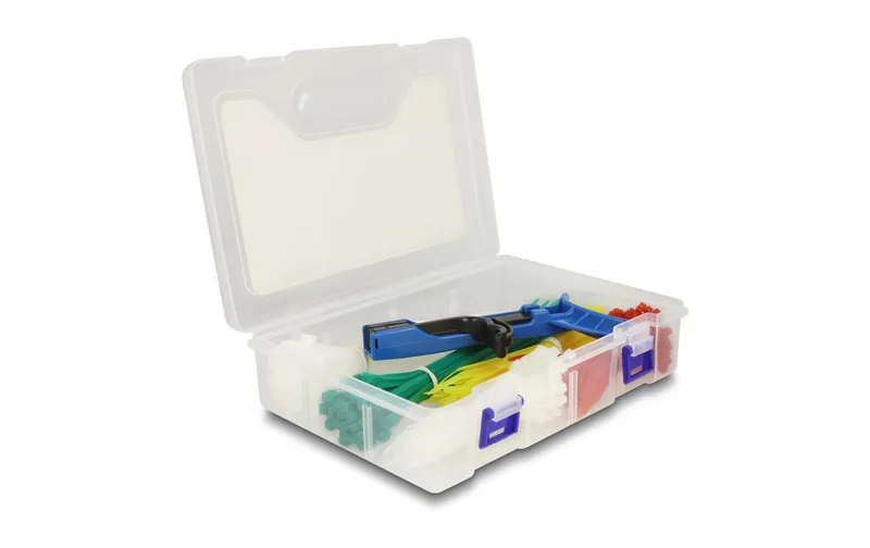 Delock Kabelbinder Sortimentsbox con Spannwerkzeug 350-teilig