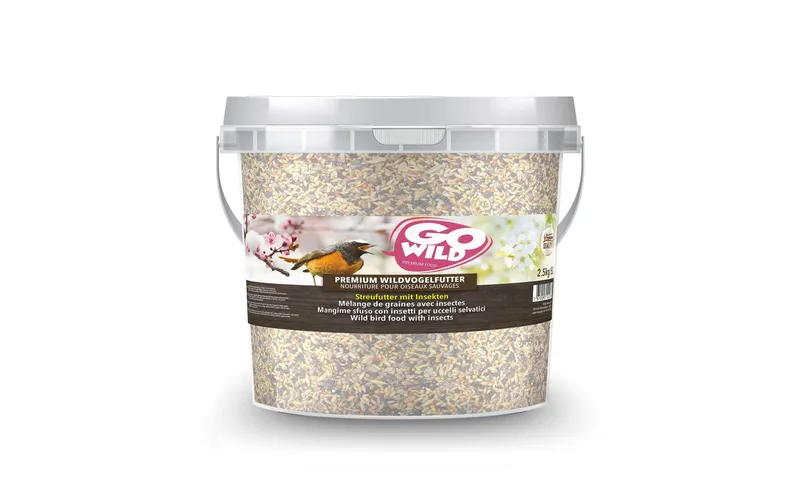 GoWild Vogelfutter Streufutter con Insekten, 2.5 kg