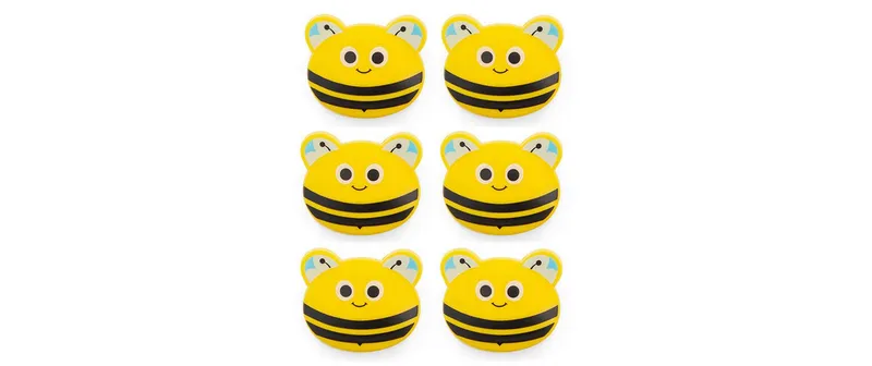 Kikkerland Verschlussclip Biene 6 pieces, black/yellow