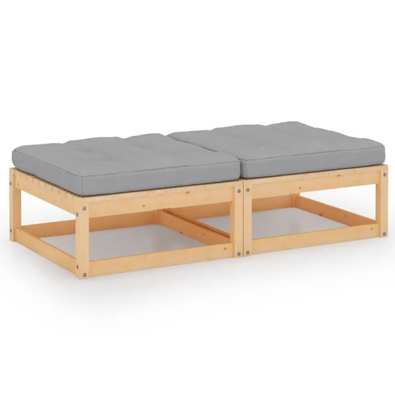 Garten-Fußhocker mit Kissen 2 Stk. legno massiccio pino