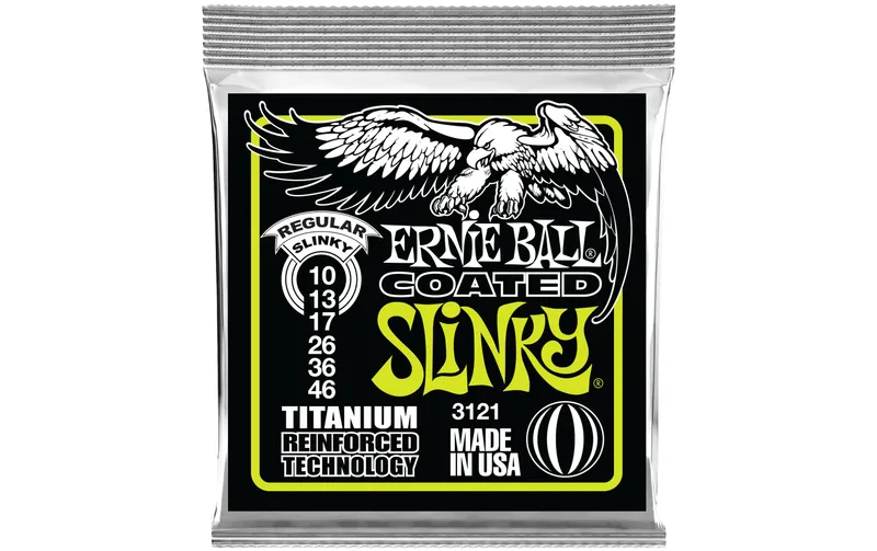 Ernie Ball Gitarrensaiten 3121 Slinky Coated Titanium – Regular 10-46