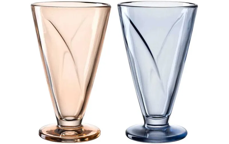 LEONARDO Schale 360 ml, Blau / Apricot, 4 Stück