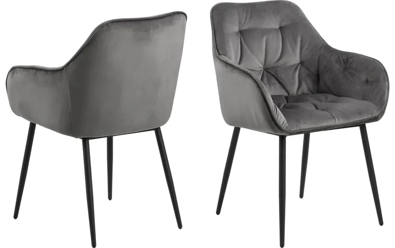 AC Design Stuhl Brooke, 2 pièces Dark Grey