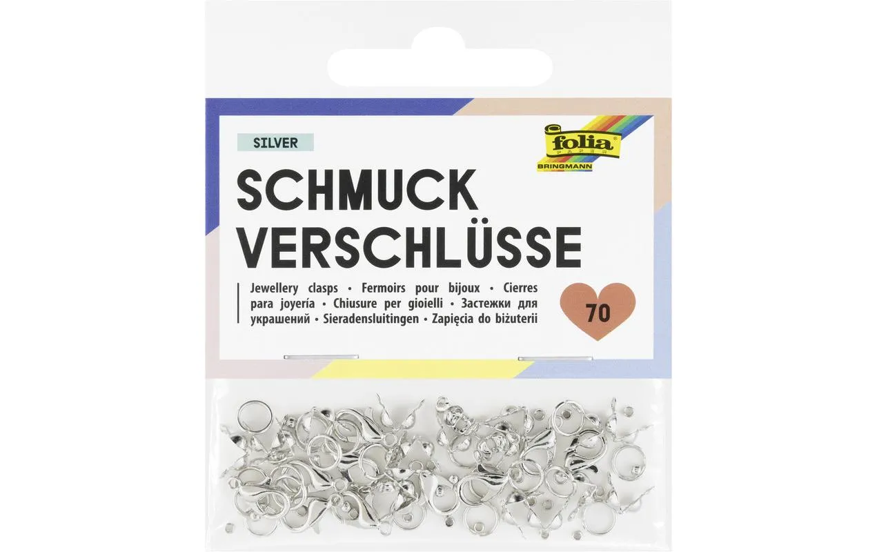 Folia Schmuckverschlüsse 70-teilig, silber