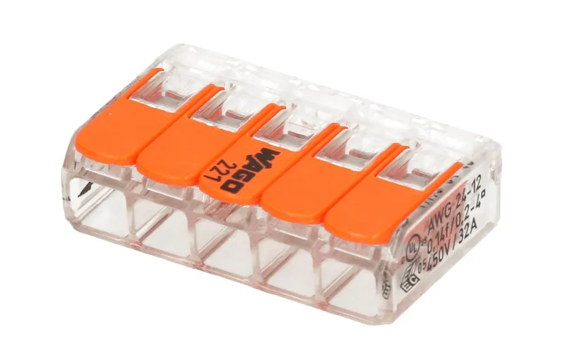 WAGO Verbindungsklemme COMPACT 5-fach, 4 pièces