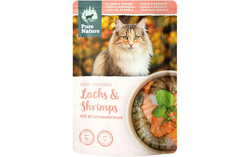 Pure Nature Nassfutter Lachs&Shrimps, 80 g