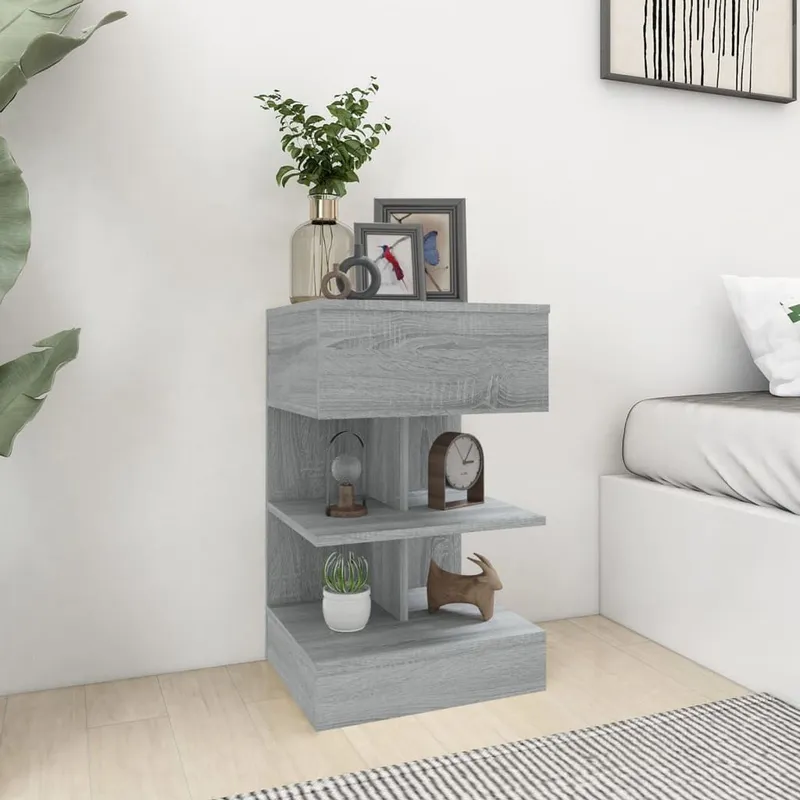 Nachttisch Grau Sonoma 40x35x65 cm Holzwerkstoff