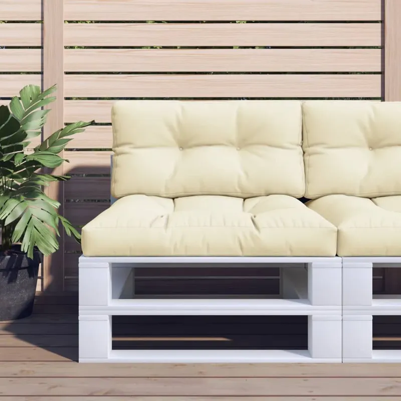 Palettenkissen Creme 70x40x12 cm Stoff