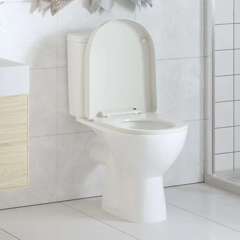 Toilettensitz mit Absenkautomatik Weiß Quadratisch