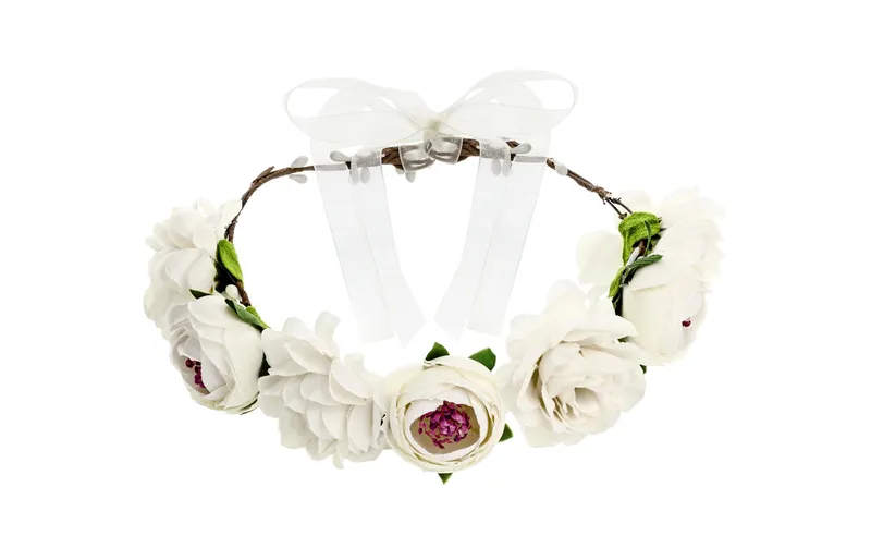 Partydeco Hochzeitsaccessoire Blumenkranz 17 cm, blanc