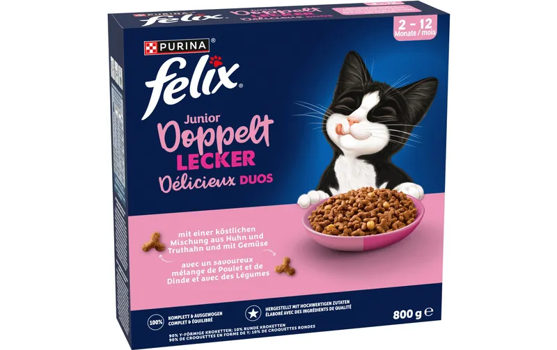 Felix Trockenfutter Doppelt Lecker Junior Geflügel 800 g