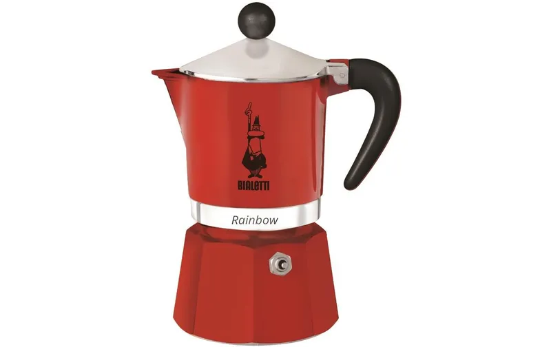 Bialetti Espressokocher Rainbow 3 Tassen, red