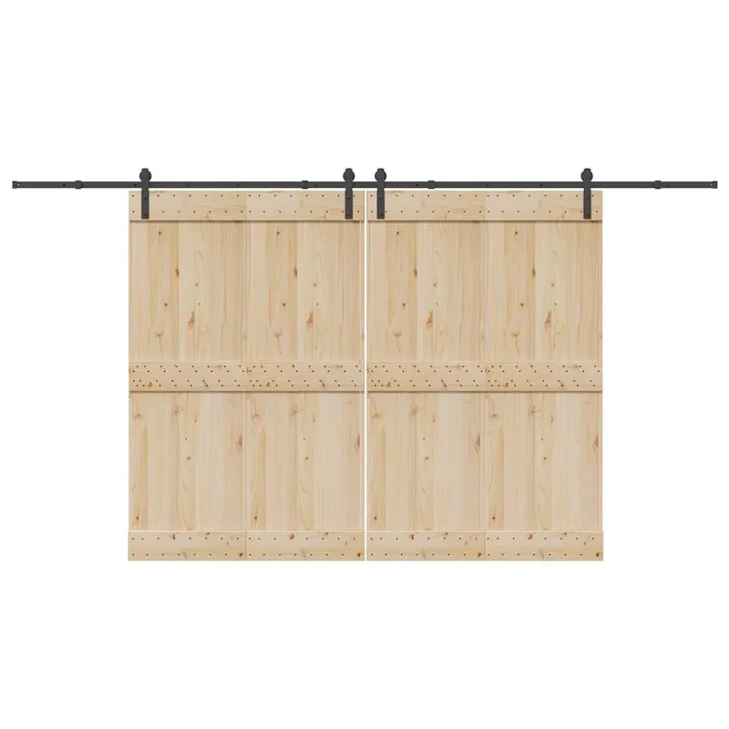 Schiebetürbeschlag-Set 400 cm Stahl Schwarz