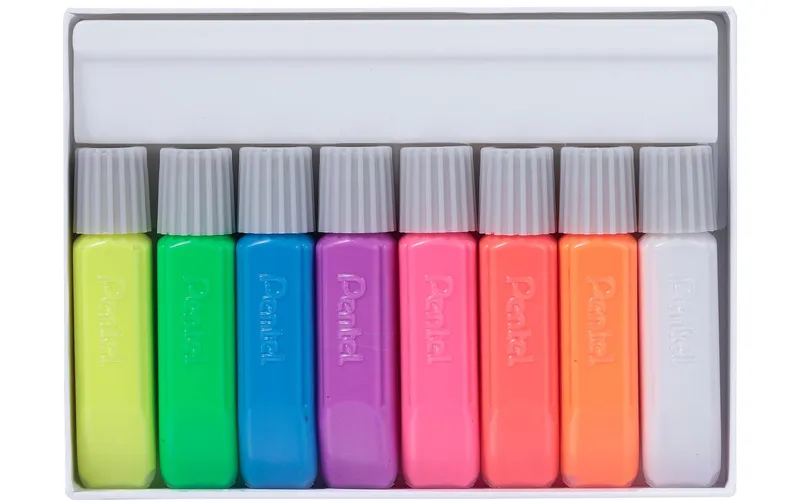 pentel Textilfarbe 8-Fluo Farben Set