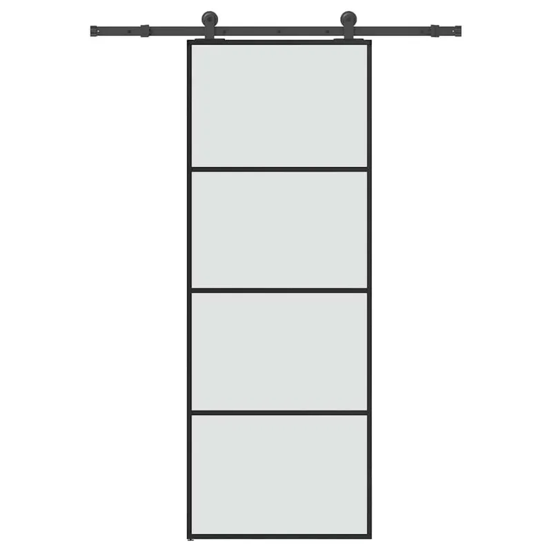 Porte coulissante avec kit de quincaillerie 76x205 cm Verre ESG