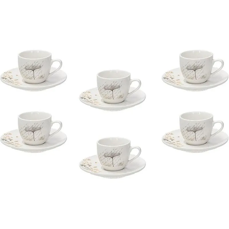 Tasse Tognana Poesia Espresso 80 ml, 6 pièces, Blanc/Béige