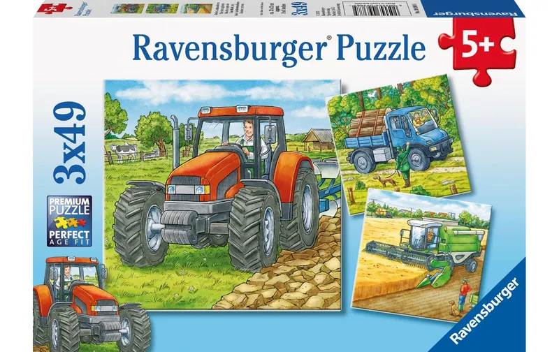 Ravensburger Puzzle Grosse Landmaschinen 3 x 49 Teile