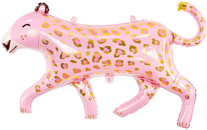 Partydeco Folienballon Leopard Gold/Rosa